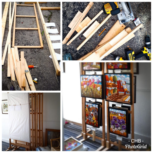 Metamorphosis of an art show display...