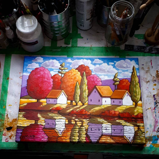 Painting on my art table