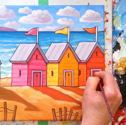 How to Paint Fun Colorful Beach Huts