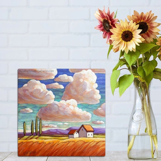 Cloud Colors Above Fields Original Painting, Little Big Sky