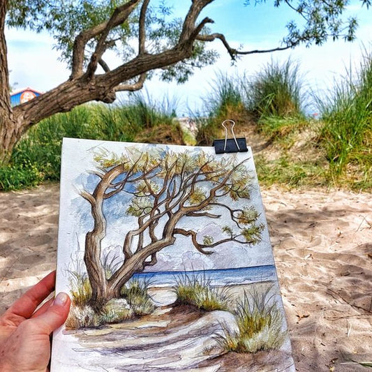 Painting on the beach