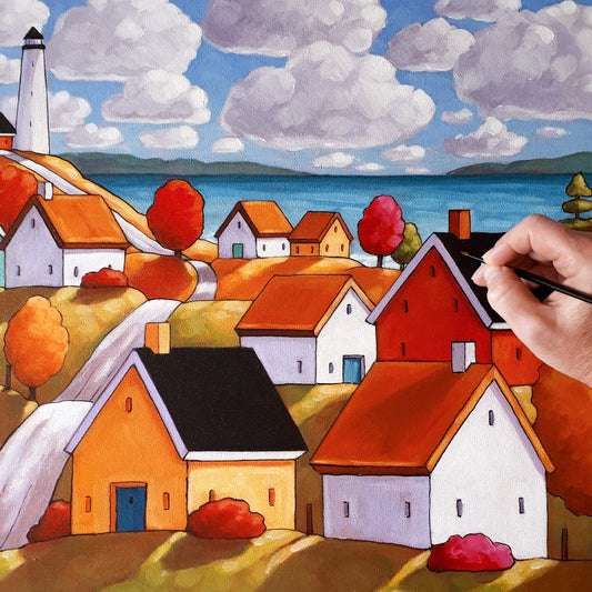 Lighthouse painting in progress