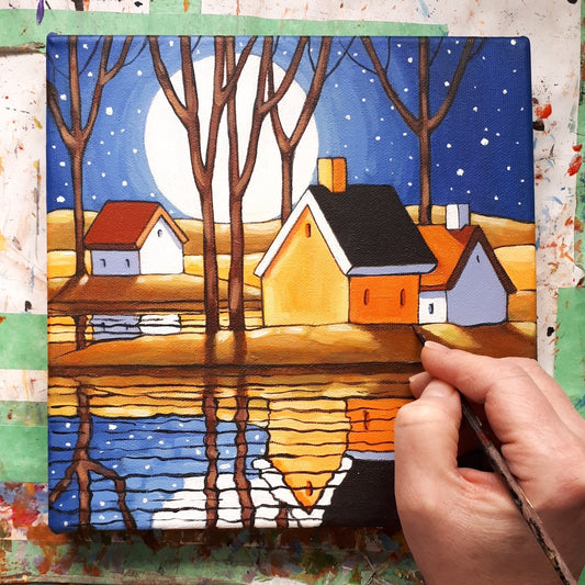 Moonrise Painting in Progress