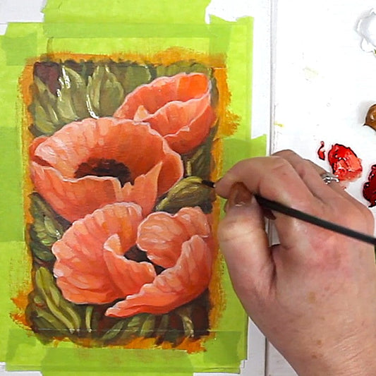 Pink Poppies Flower Painting Video