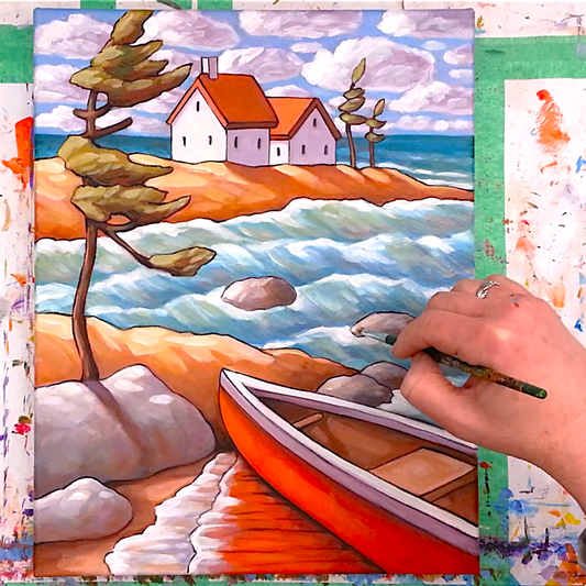 See Vibrant Windy Canoe in Progress