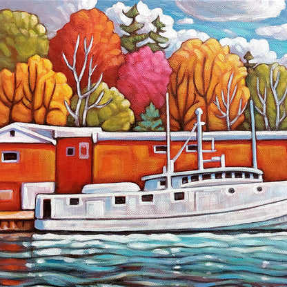 Fish Market Dock, Lakeside Portals, Original Painting 12x16