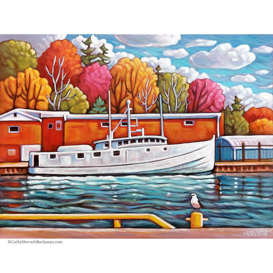Fish Market Dock, Lakeside Portals, Original Painting 12x16