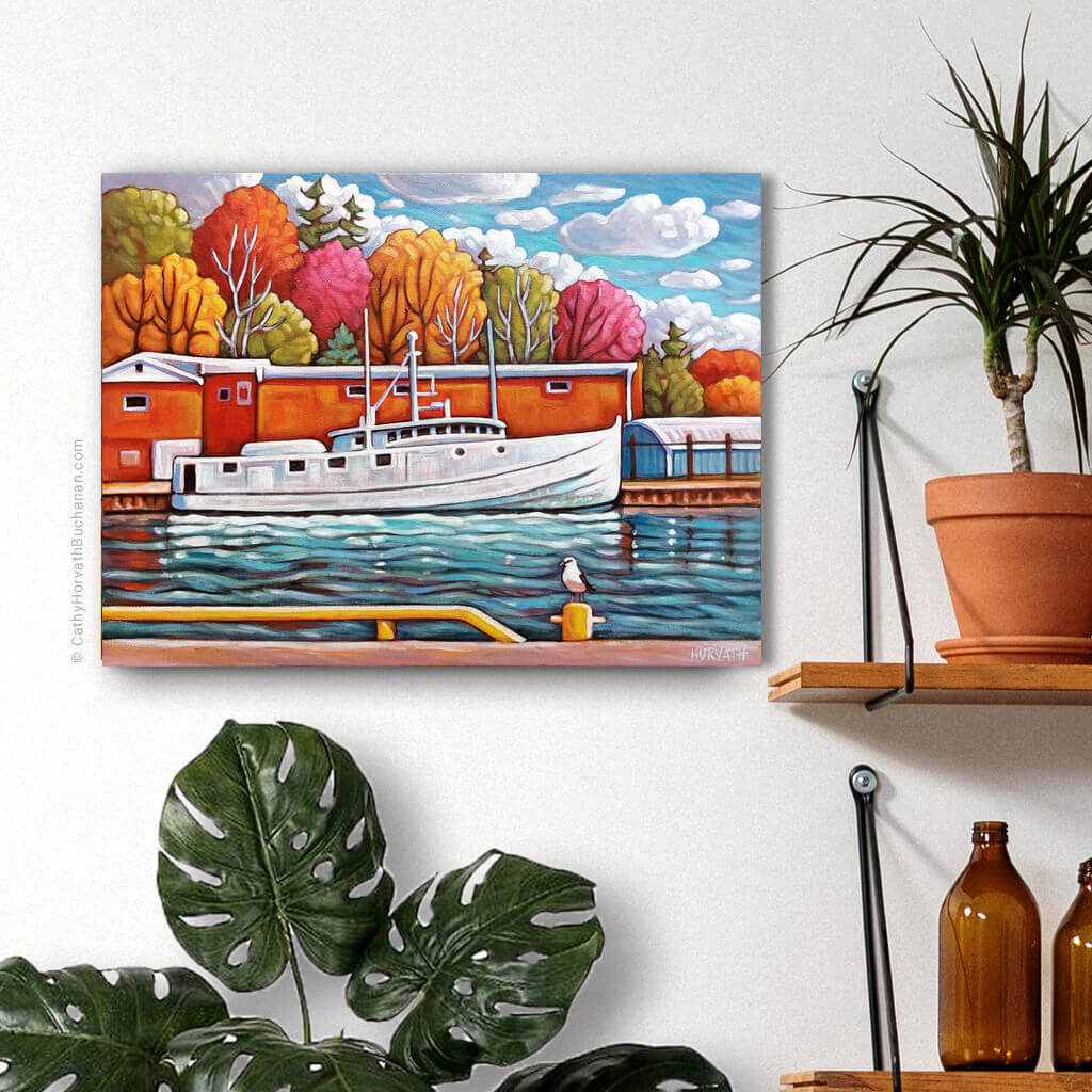 Fish Market Dock, Lakeside Portals, Original Painting 12x16