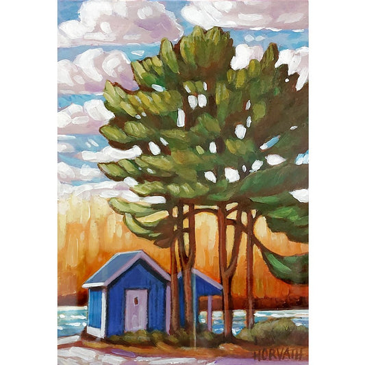 Kettle Creek Boat Launch Hut - Original Painting on Paper