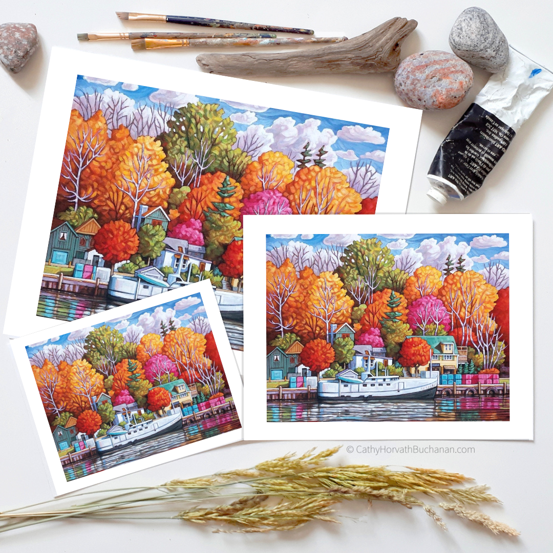 Port Stanley Autumn Harbour Art Print Giclee