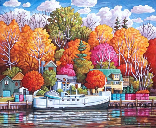 Port Stanley Autumn Harbour Art Print Giclee