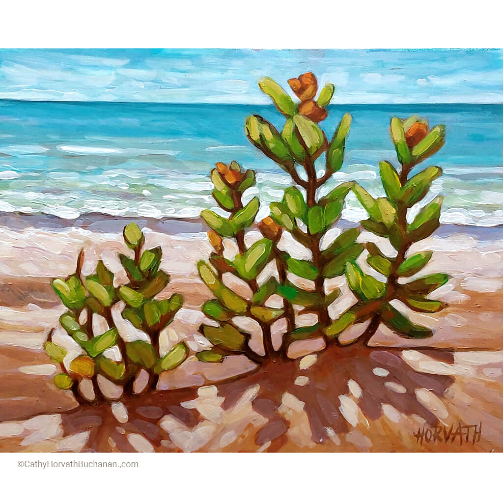 Beach Milkweed - Original Painting by artist cathy horvath buchanan