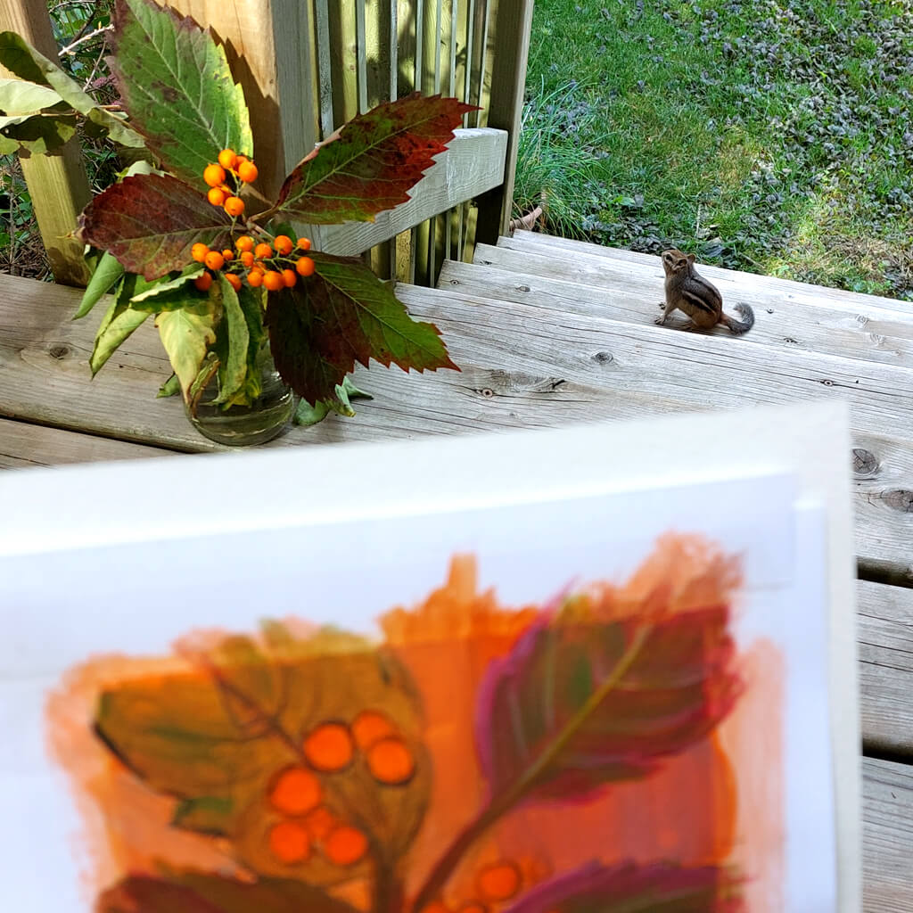 DAY 22 -Bittersweet Original Painting - Autumn Art Journal