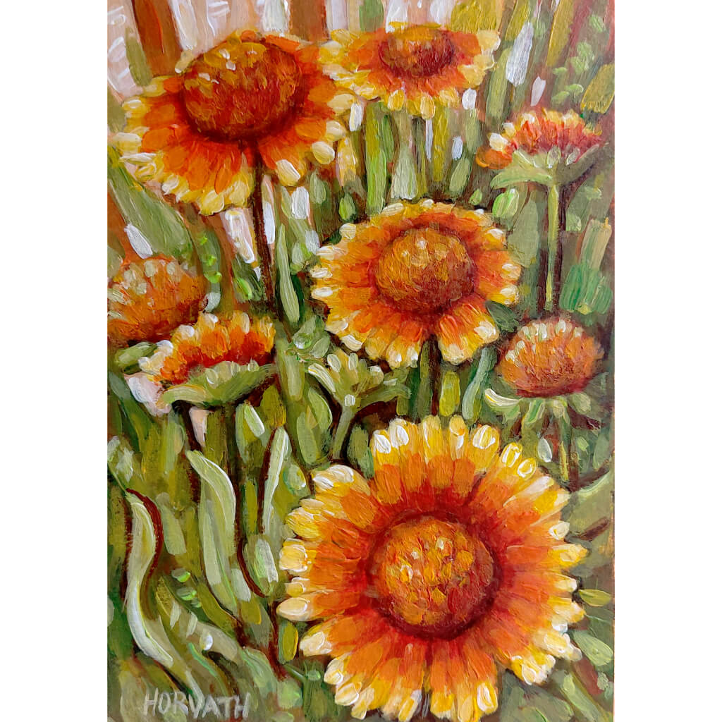 Blanket Flowers- Original Painting on Paper