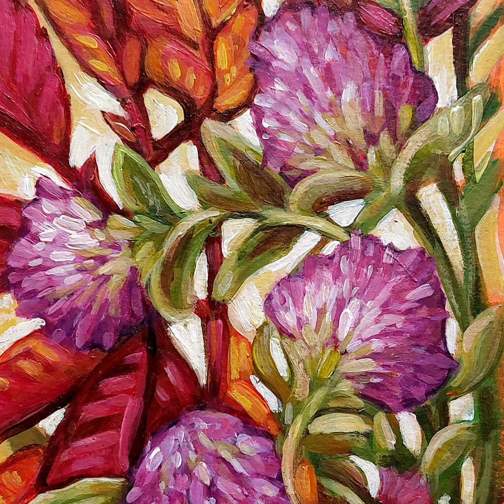 DAY 26 - Red Clover Original Painting - Autumn Art Journal