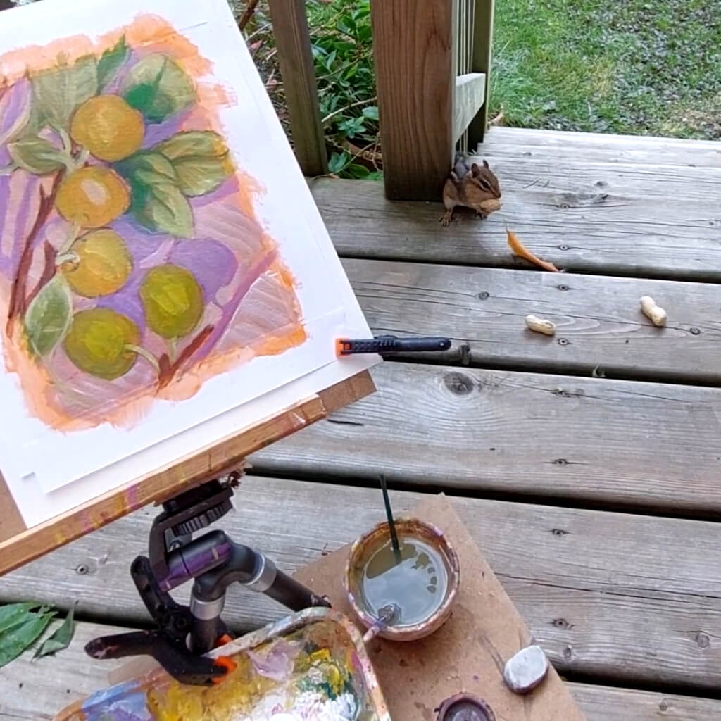 DAY 21 -Crab Apples Original Painting - Autumn Art Journal