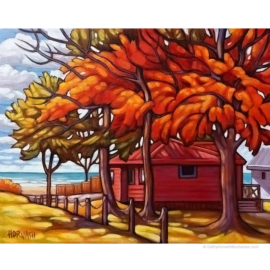 Edith Red House - Original Painting - Original Painting by artist Cathy Horvath Buchanan