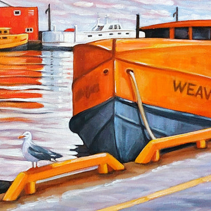 Fishing Tugs Port Stanley, Original Painting 12x16