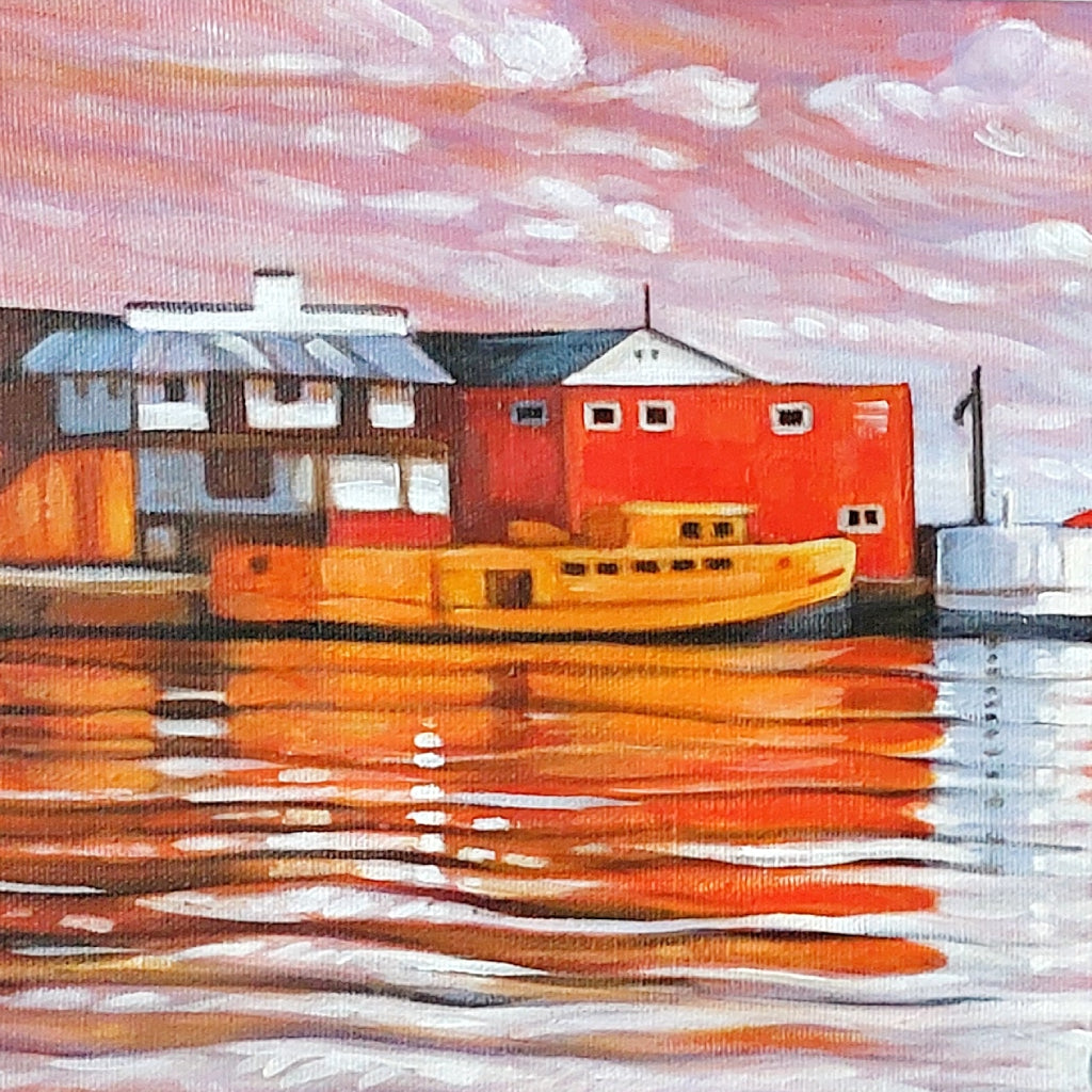 Fishing Tugs Port Stanley, Original Painting 12x16