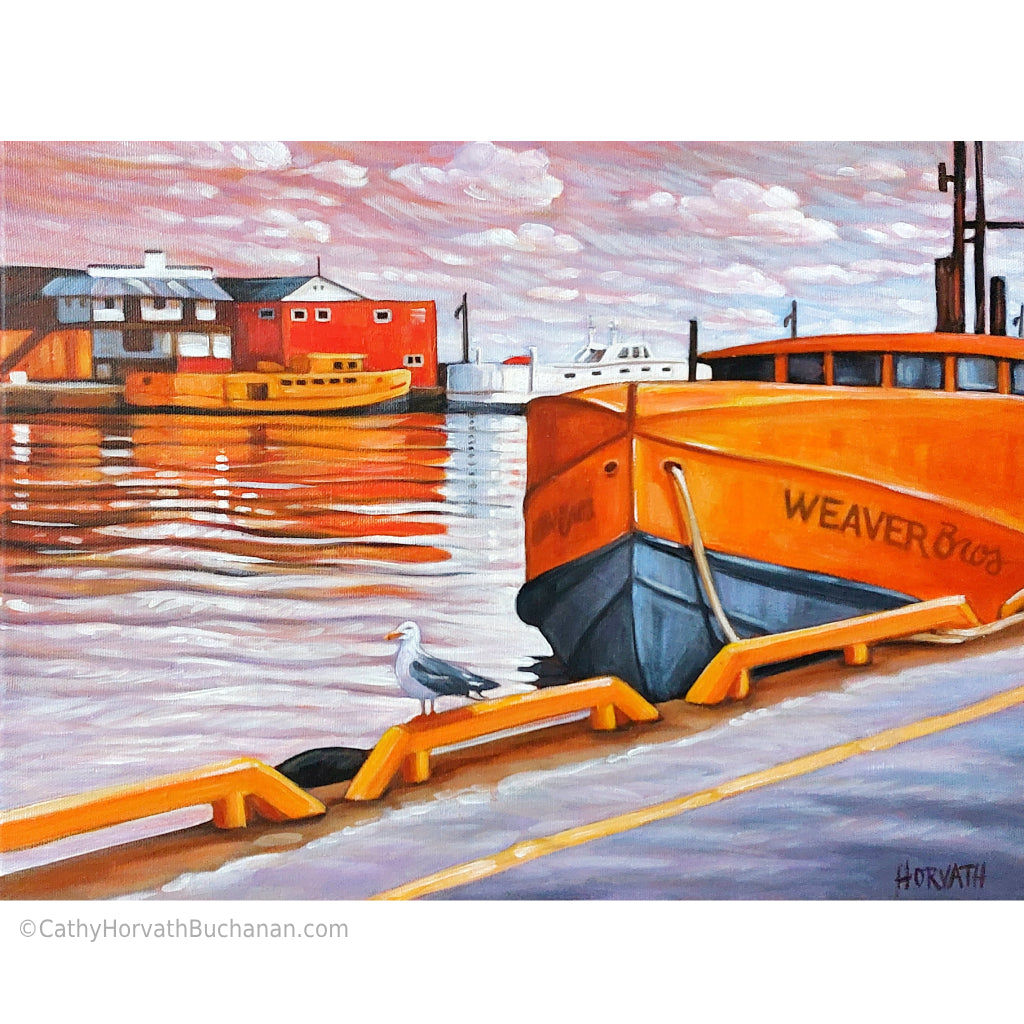 Fishing Tugs of Port Stanley - Original Painting by artist Cathy Horvath Buchanan