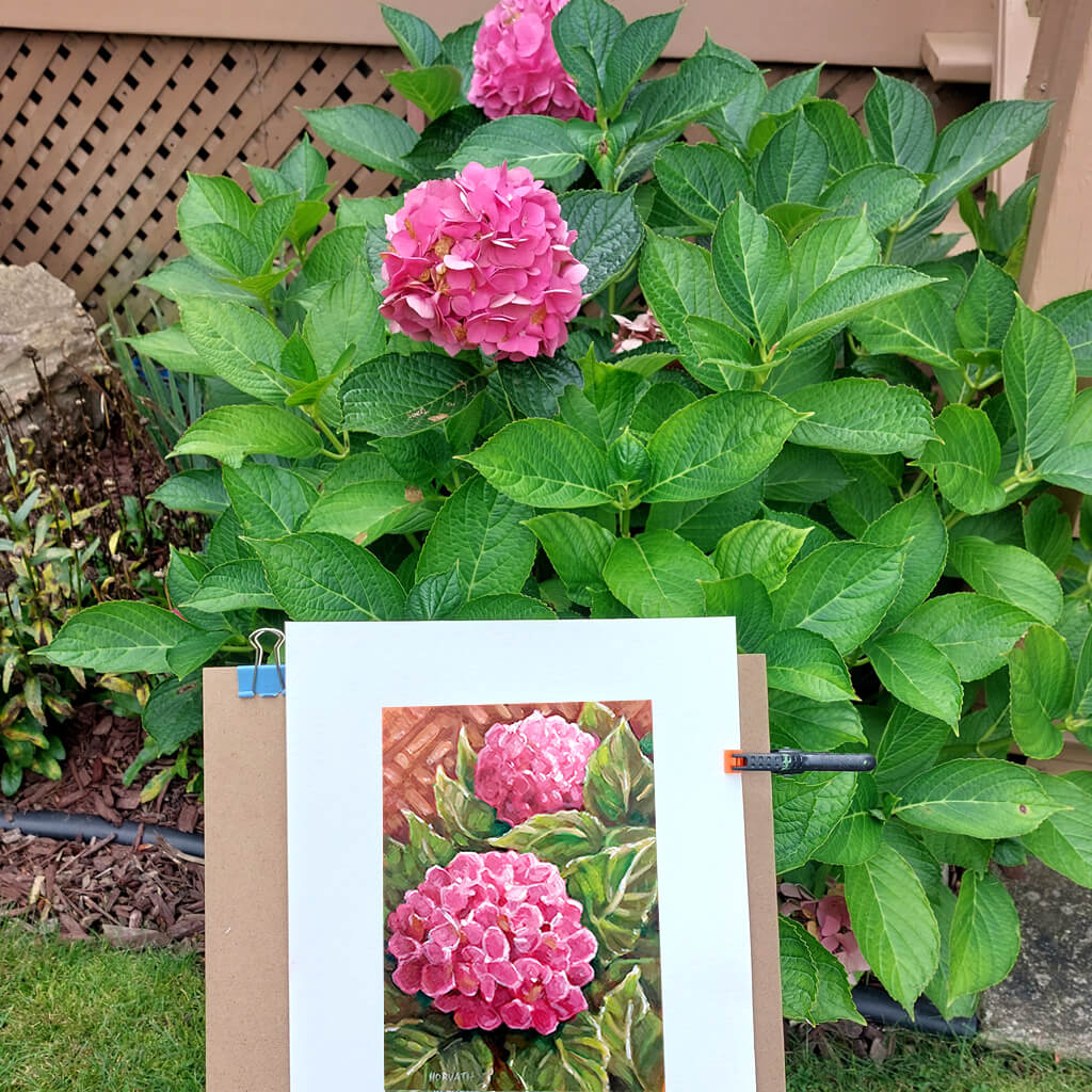 DAY 8 - Hydrangea Original Painting - Autumn Art Journal