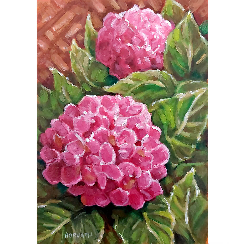 DAY 8 - Hydrangea Original Painting - Autumn Art Journal