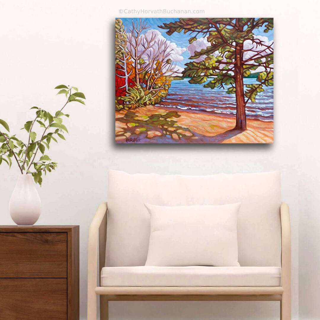 Lake of Bays Shore, Original Painting 16x20