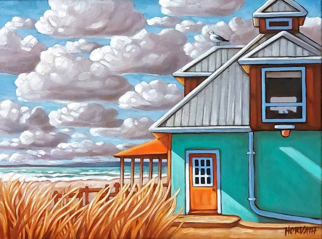 Port Stanley Main Beach Shack Art Print Giclee