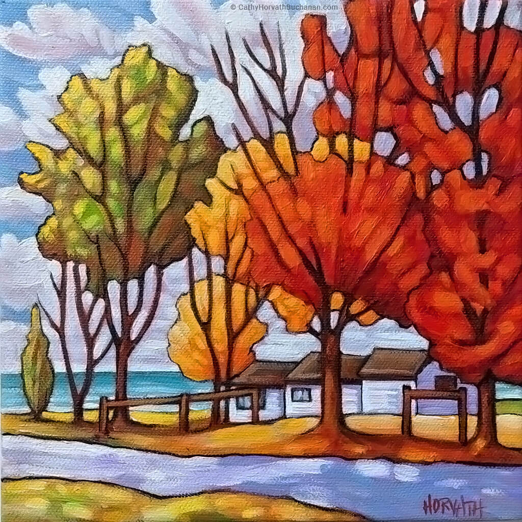 Old Lakeside Cottage - Original Painting  by artist Cathy Horvath Buchanan
