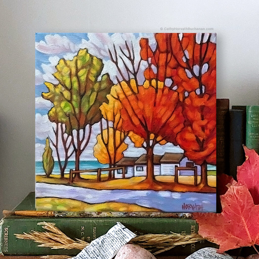 Old Lakeside Cottage - Original Painting book setting by artist Cathy Horvath Buchanan