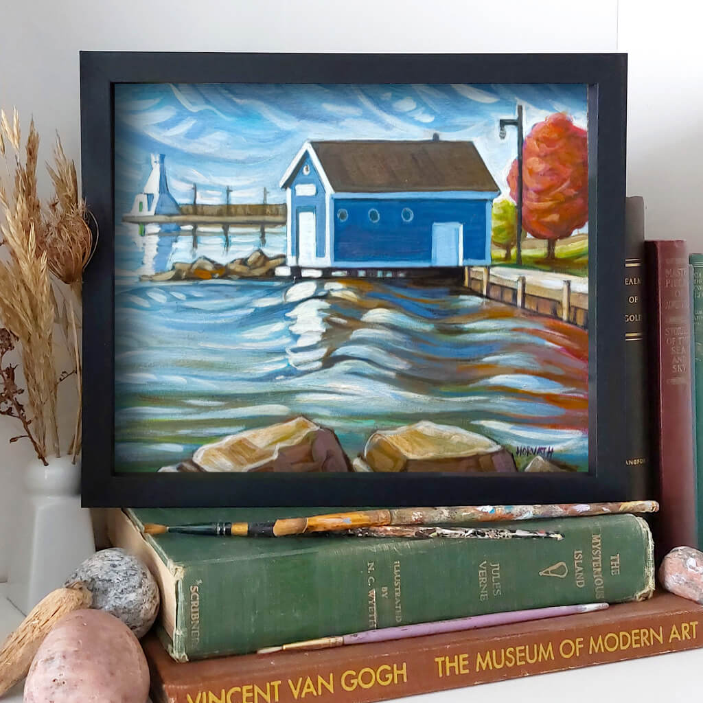 Harbour Rescue Pier, Plein Air Original Painting 8x10