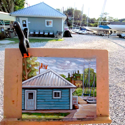 Port Sailing Club, Plein Air Original Painting 8x10