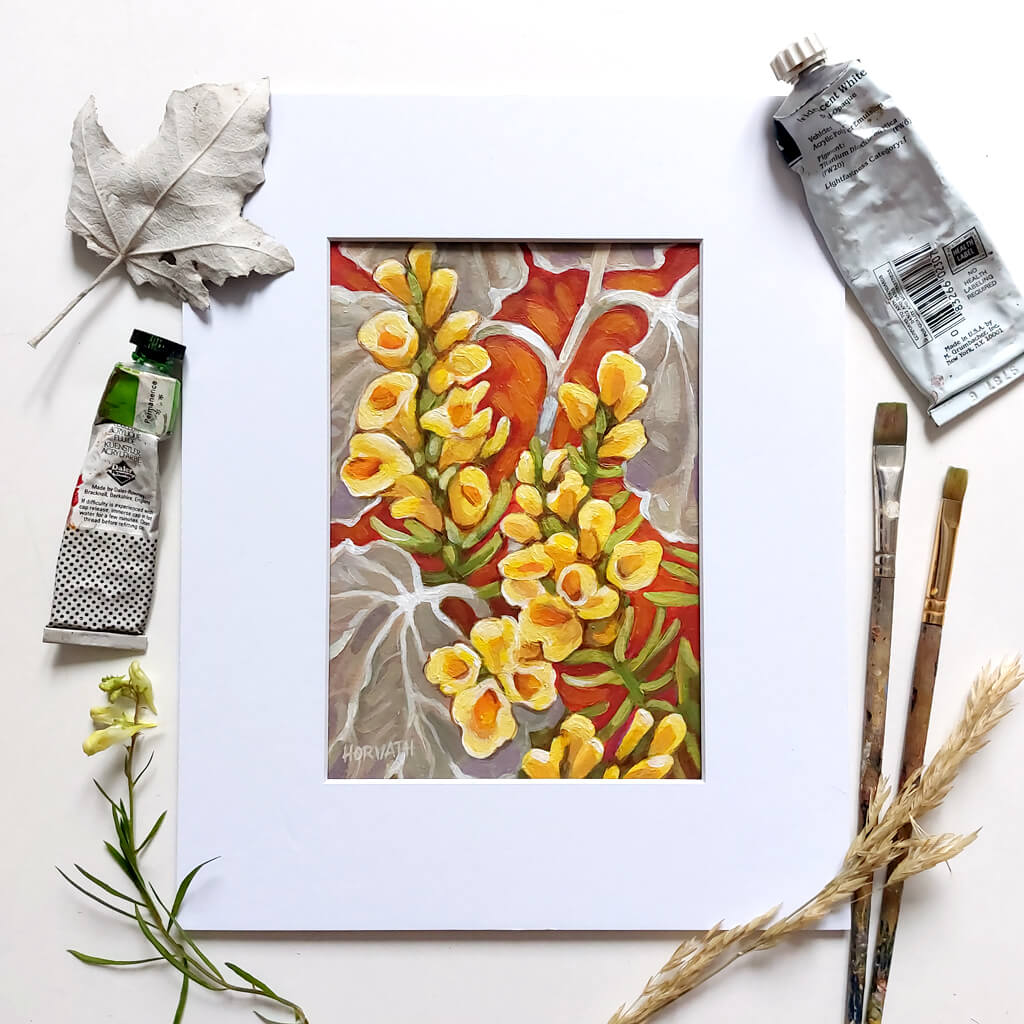 DAY 28 - Snapdragons Original Painting - Autumn Art Journal