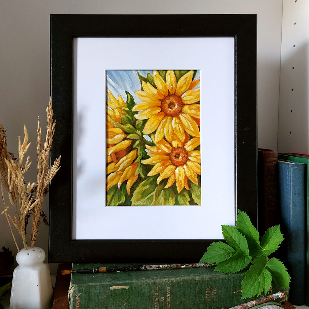 DAY 23 -Sunflowers Original Painting - Autumn Art Journal