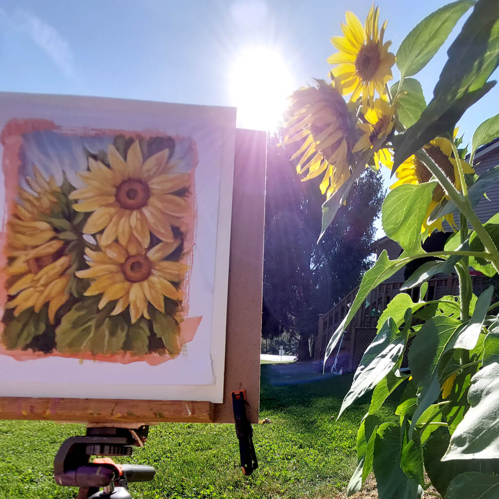 DAY 23 -Sunflowers Original Painting - Autumn Art Journal