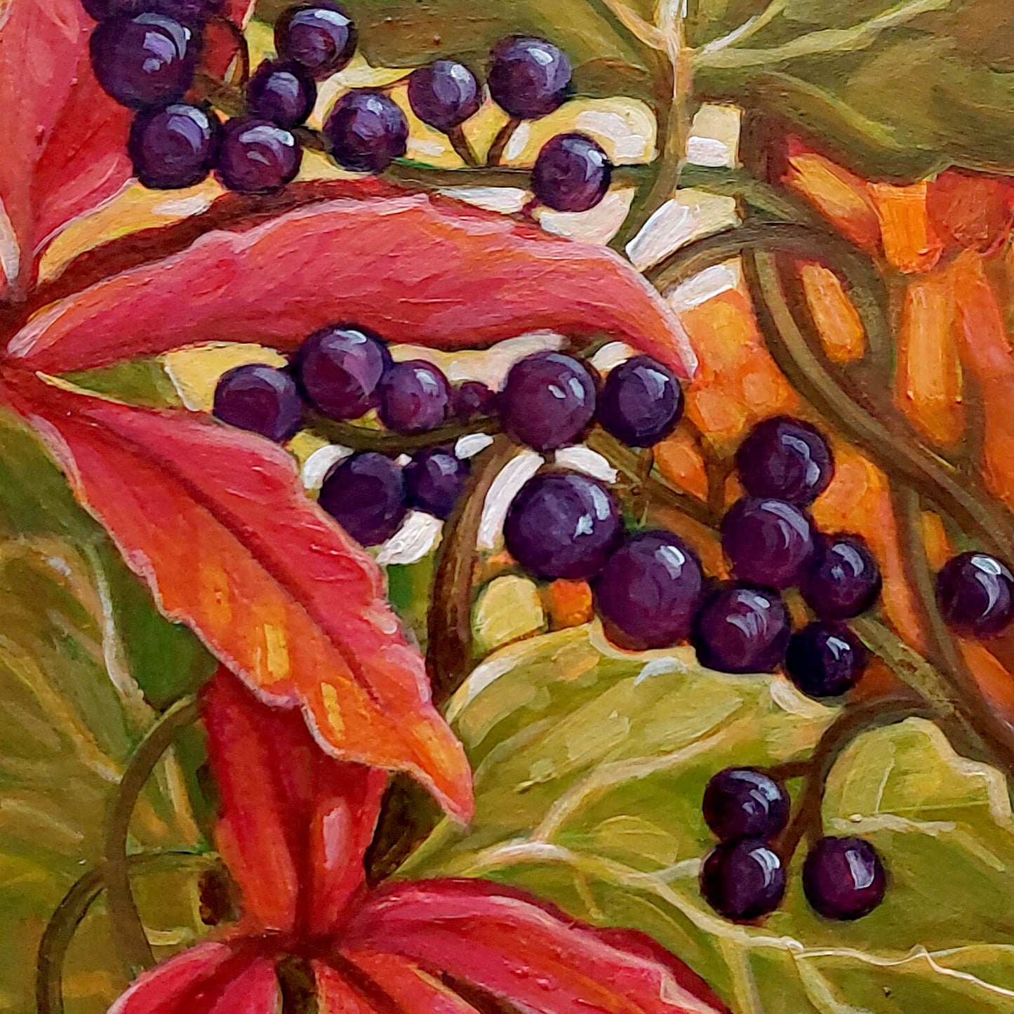 DAY 24 -Wild Grapes Original Painting - Autumn Art Journal