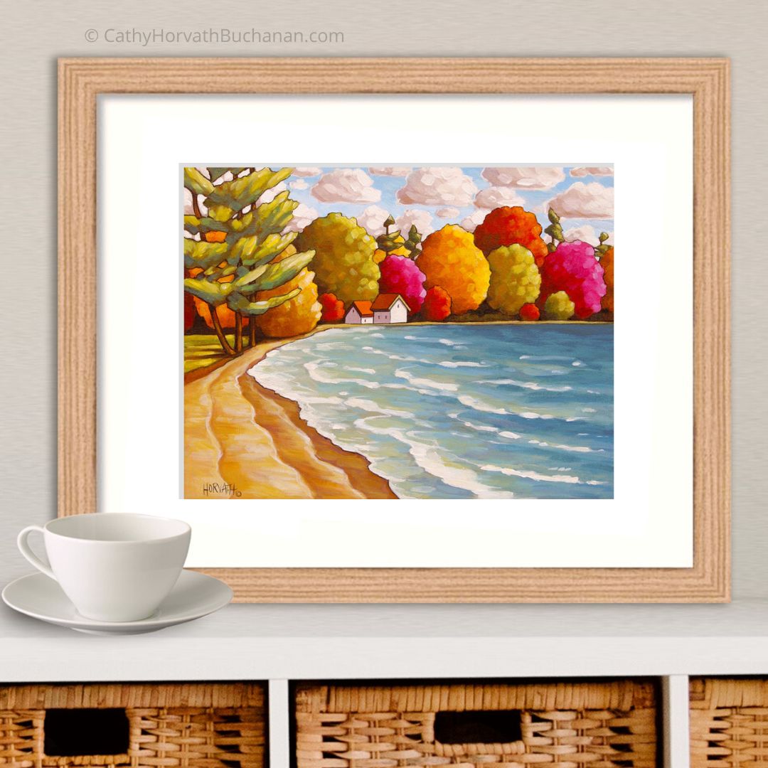 Coastal Lake of Bays Giclee, Summer Cottage Decor Art Print by artist Cathy Horvath buchanan