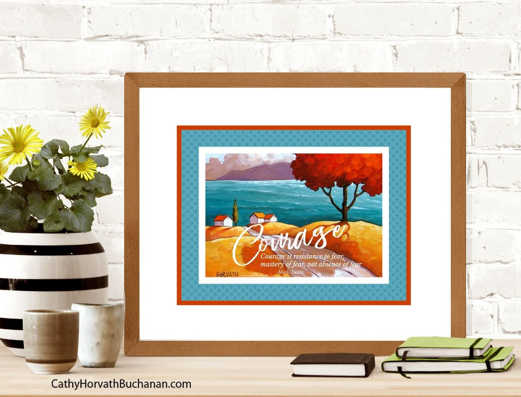 Courage Set of 4 Collection Inspirational Quote Wall Art Printable Download by Cathy Horvath Buchanan