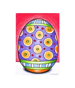 Mini Easter Eggs Collection Art Prints, Set of 4 Decorative Easter Giclees