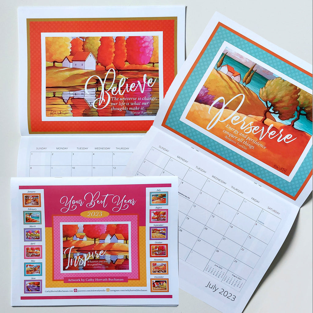 2023 Inspirational Quotes Calendar - Wall Art by artist Cathy Horvath Buchanan