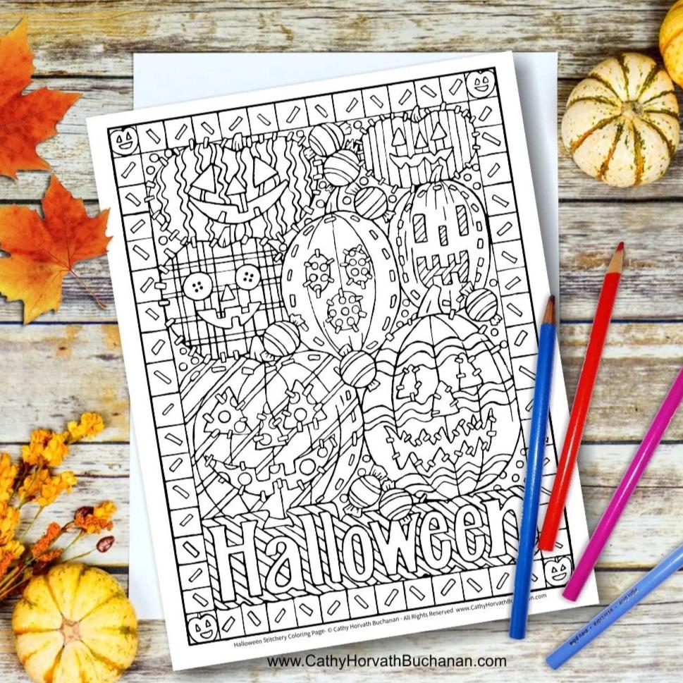 halloween-pumpkins-stitches-coloring-page-pdf-download-printable-soloworkstudio for Halloween Colouring Sheets Free Printables Halloween Pumpkins Stitches Coloring Page, PDF Download Printable – SoloWorkStudio for Halloween Colouring Sheets Free Printables
