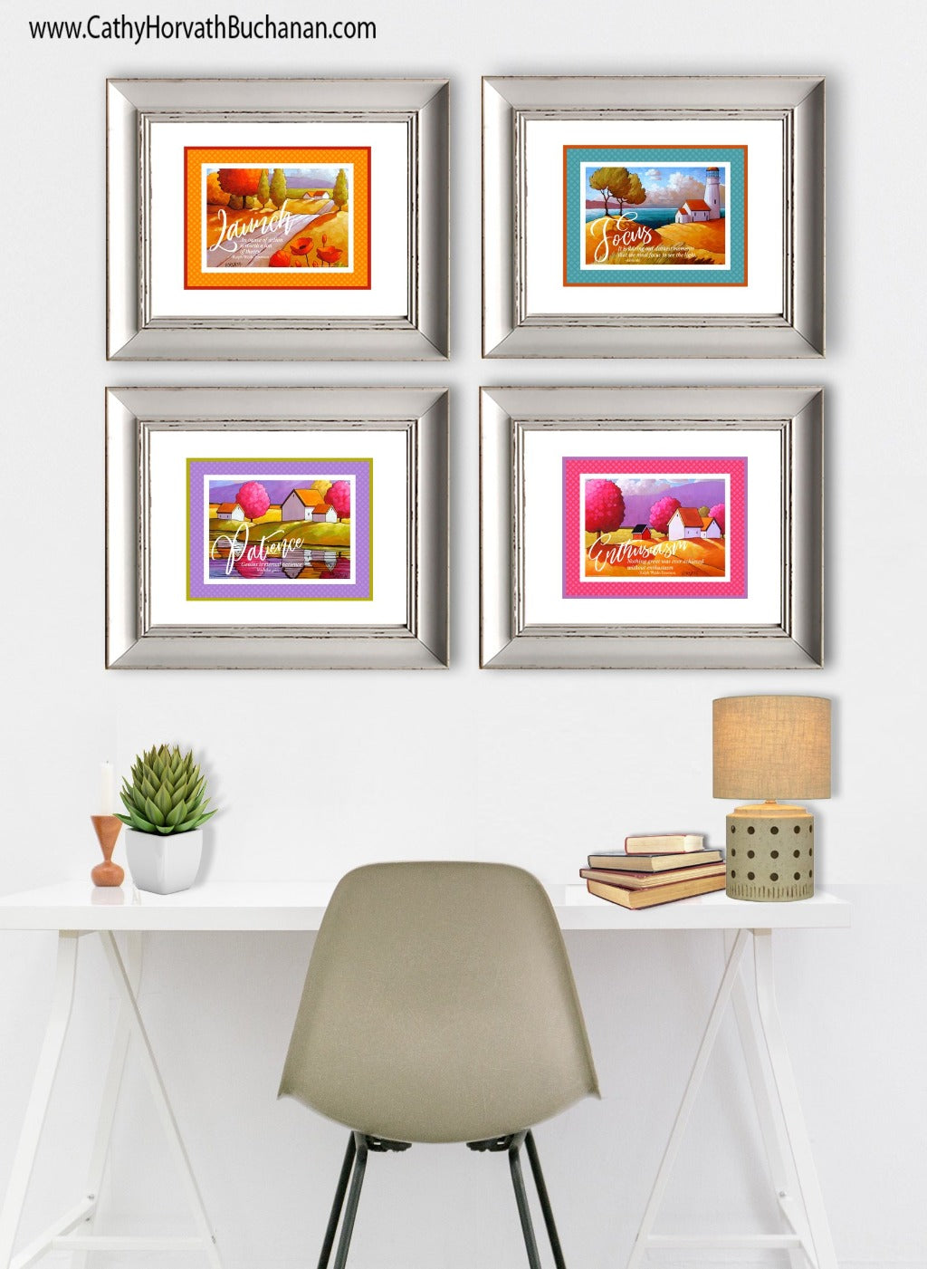 Launch Set of 4 Collection Inspirational Quote Wall Art Printable Download by Cathy Horvath Buchanan