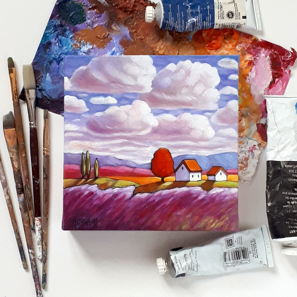 Lavender Under Clouds - Original Painting