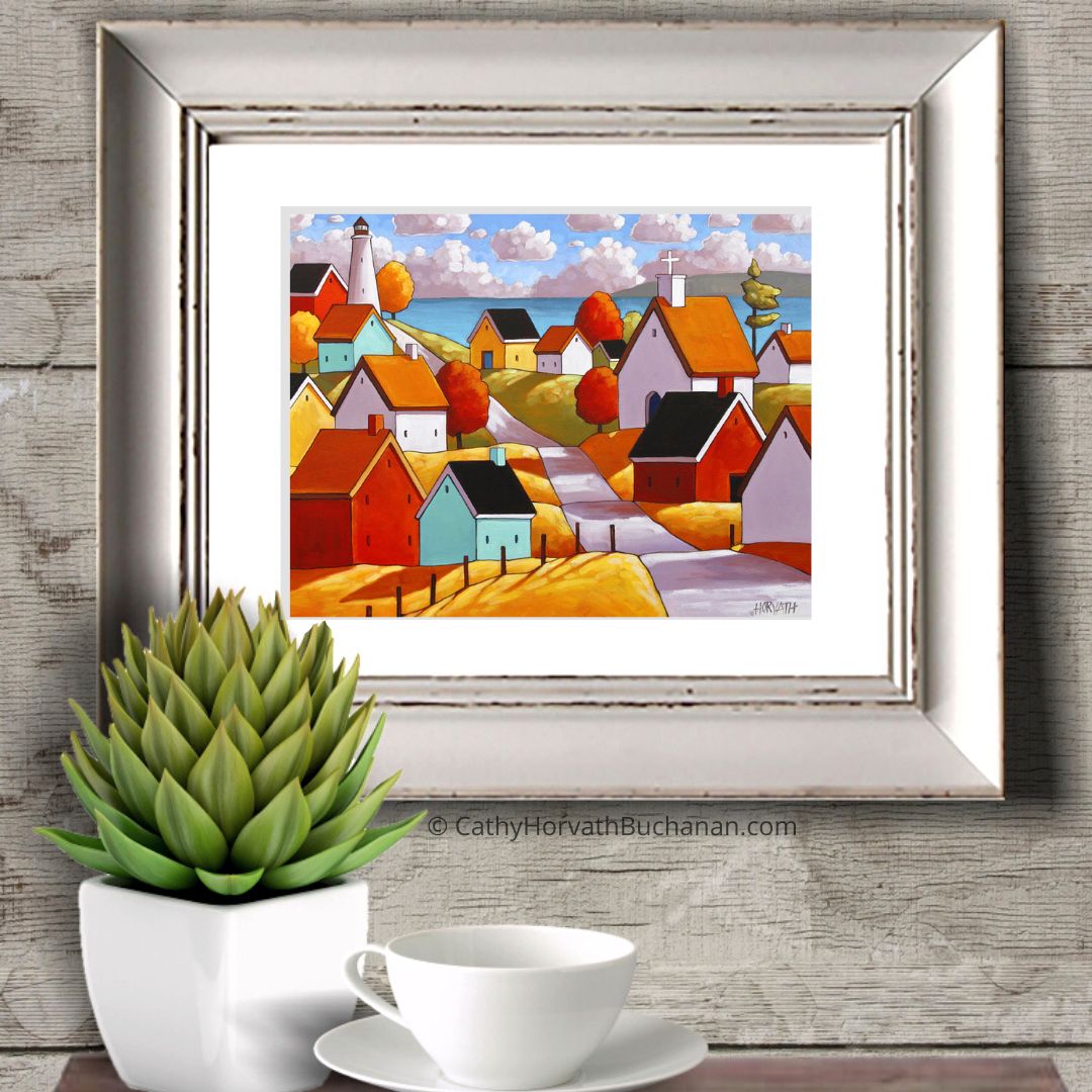 Coastal Lake of Bays Giclee, Summer Cottage Decor Art Print by artist Cathy Horvath buchanan