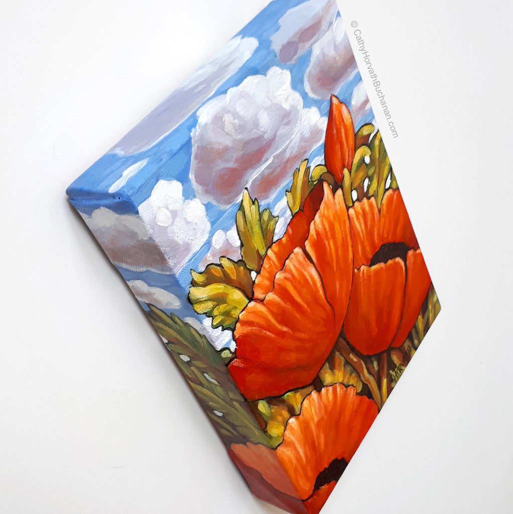Poppyscape - Original Painting by artist cathy horvath buchanan