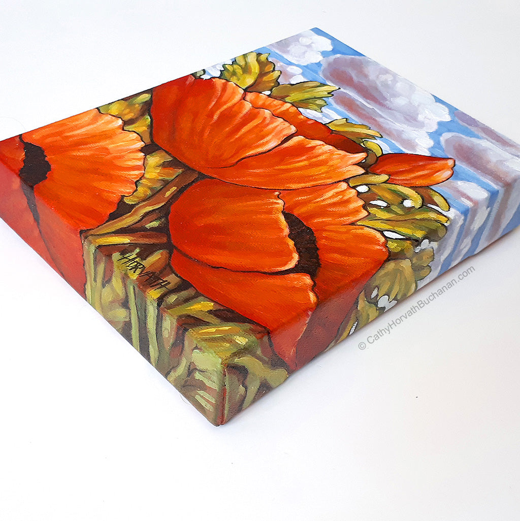 Poppyscape - Original Painting by artist cathy horvath buchanan