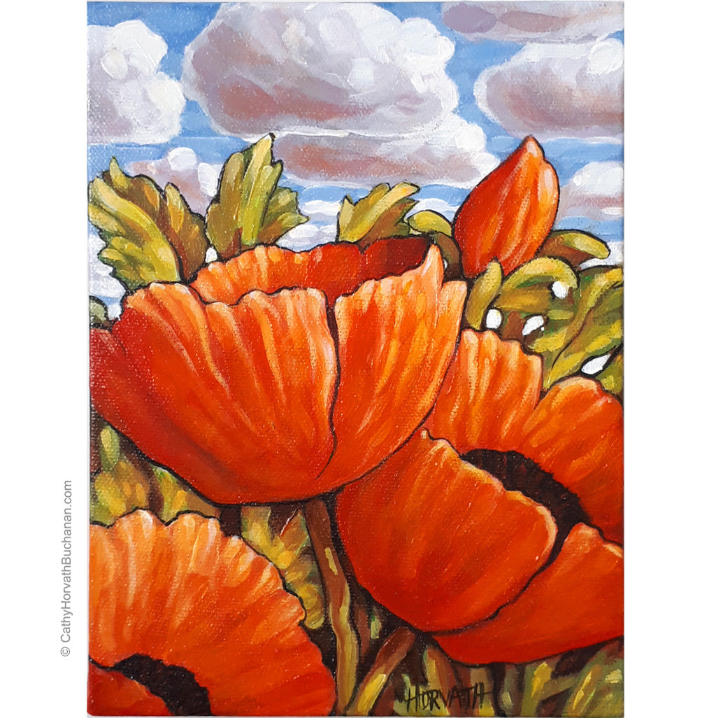 Poppyscape - Original Painting by artist cathy horvath buchanan