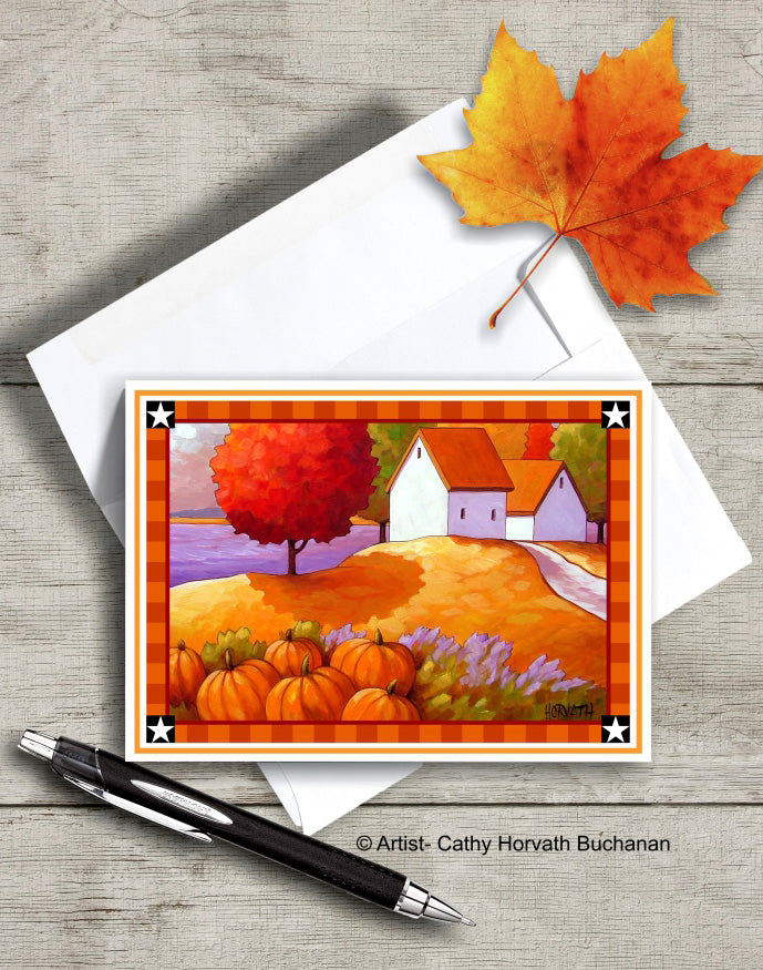 Printable Card Kit Pumpkin Lavender, PDF Instant Download