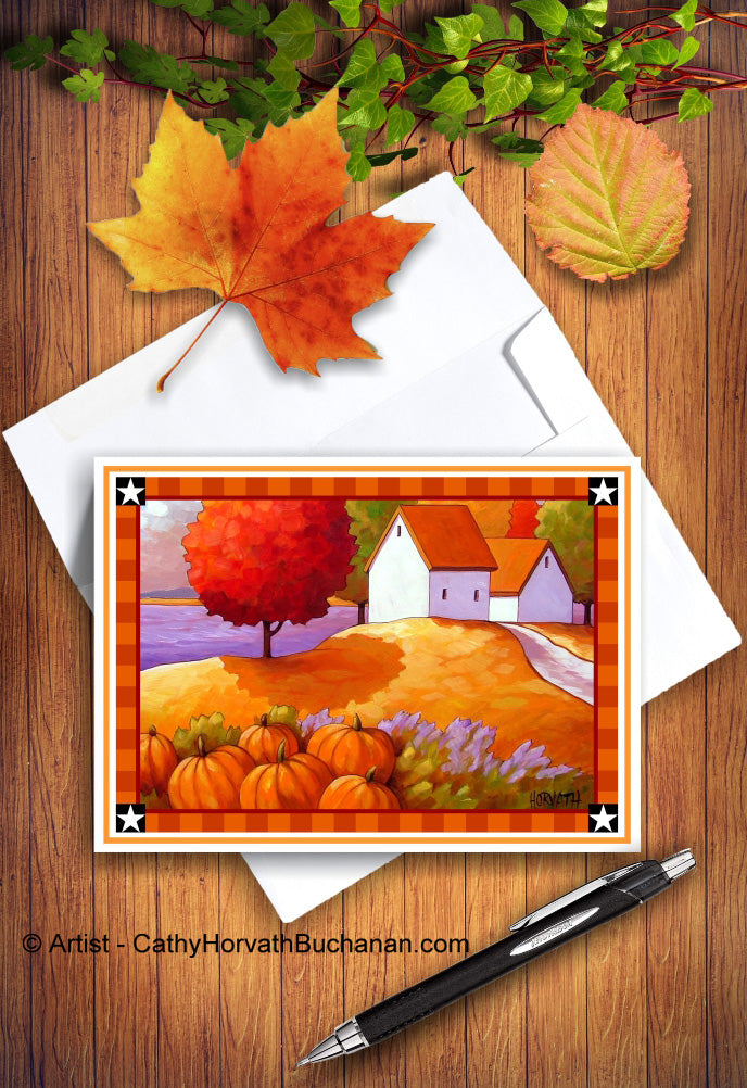 Printable Card Kit Pumpkin Lavender, PDF Instant Download