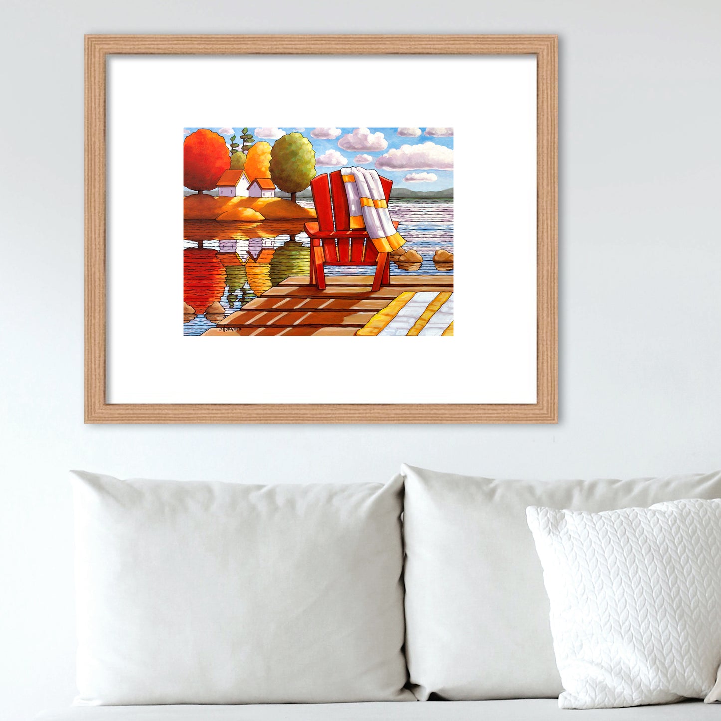 Red Deck Chair View - Art Print by Cathy Horvath Buchanan